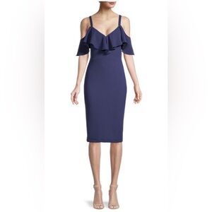 RACHEL Rachel Roy Blue Off-the-Shoulder Sheath Dress NWT XS